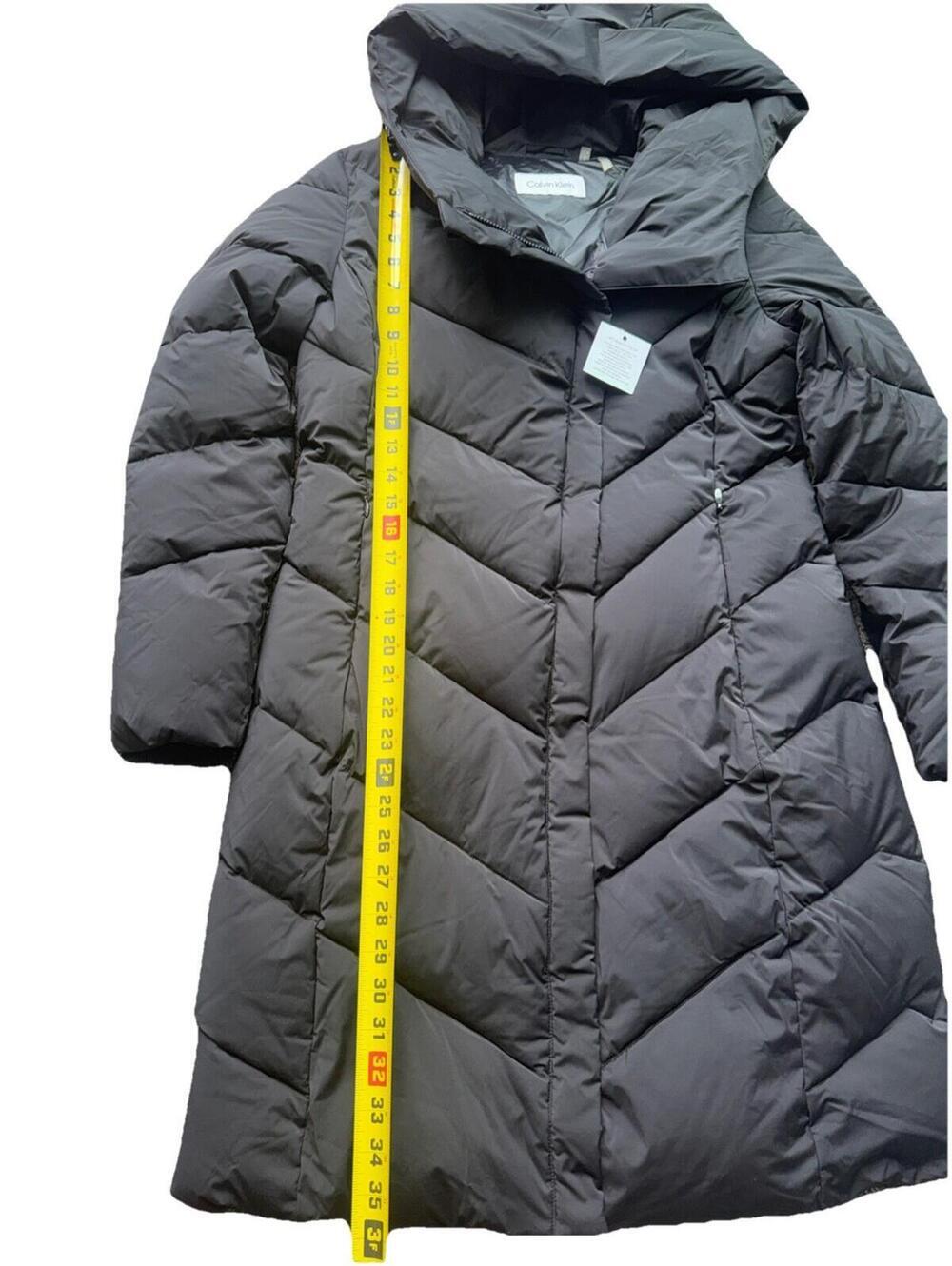 NEW CALVIN KLEIN WOMEN'S QUILTED PUFFER BLACK HOODED LONG SLEEVE JACKET SIZE S - Picture 2 of 5